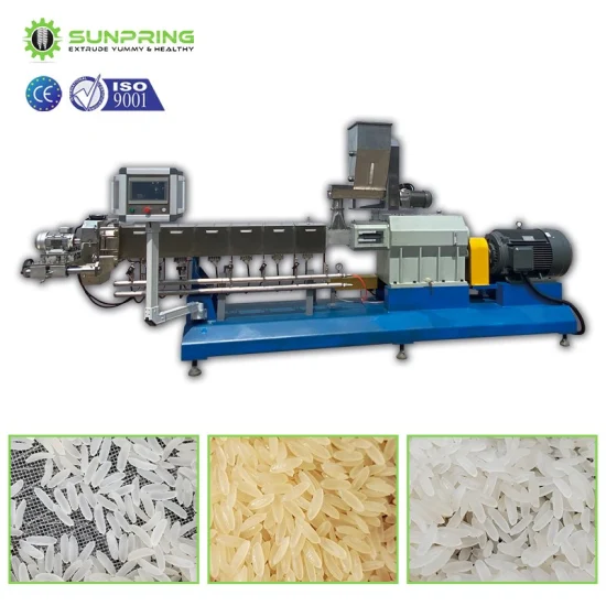 Linha de produção de processo de arroz artificial de alta produtividade + extrusora de máquina de processamento de arroz artificial para máquina de processamento de konjac